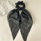 Gifty - Knotted Ribbon Dot Detail Hair Scrunchie