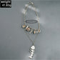 Nozari - Retro Distressed Ocean Charm Layered Necklace
