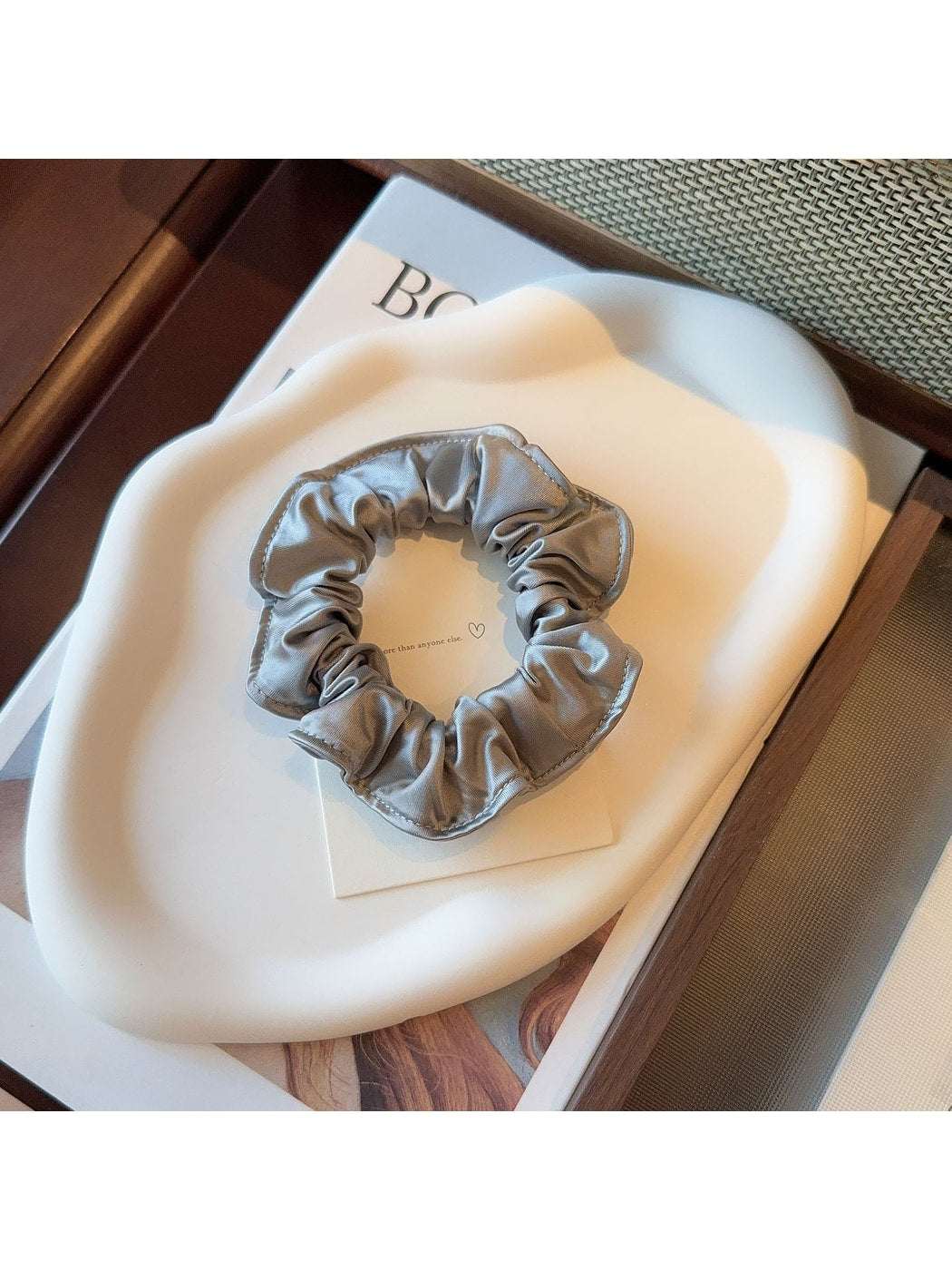 Gifty - Satin Finish Ruffle Fabric Scrunchie