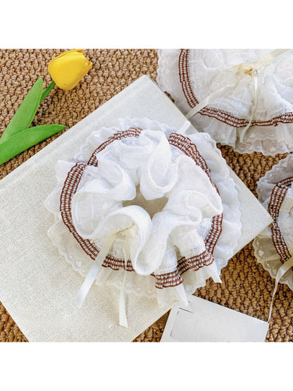 Gifty - White Lace Bow Scrunchie