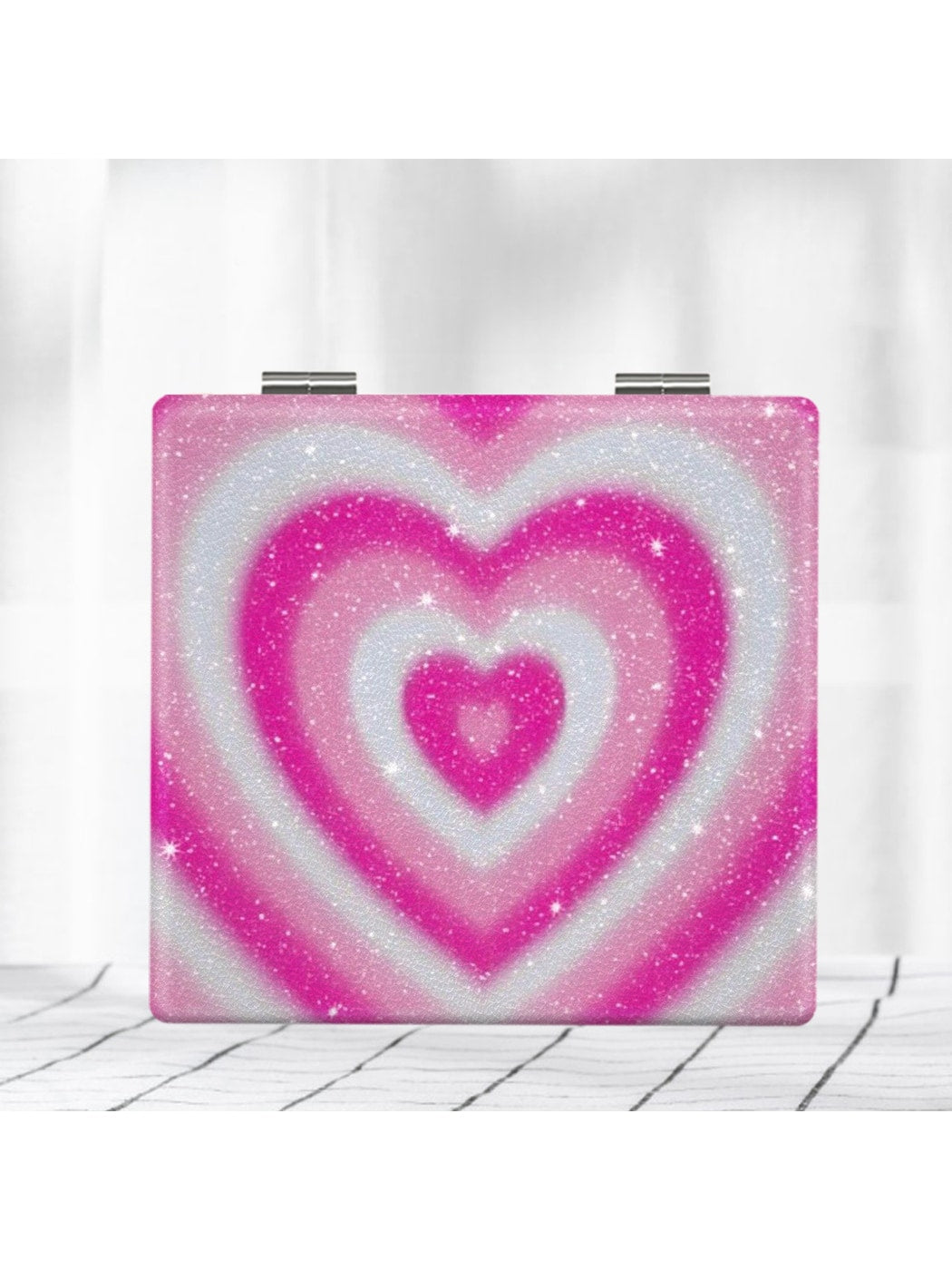 Mirroray - Heart Print Folding Compact Mirror