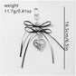 Keypus - Silver Tone Bow and Heart Keychain