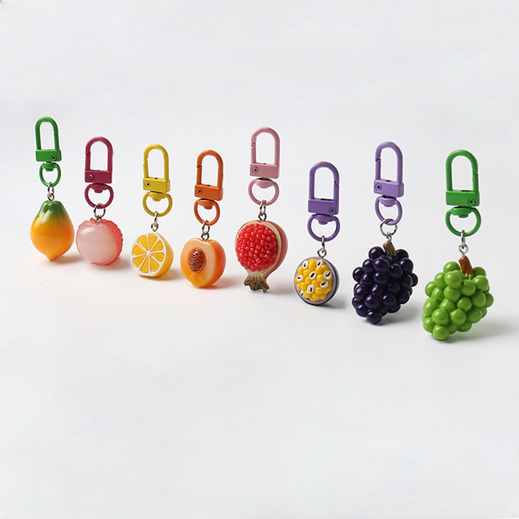 Keypus - Cute Fruit Motif Plastic Metal Keychain
