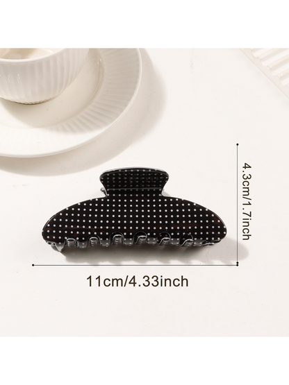 Beau - Vintage Polka Dot Asymmetrical Claw Clip