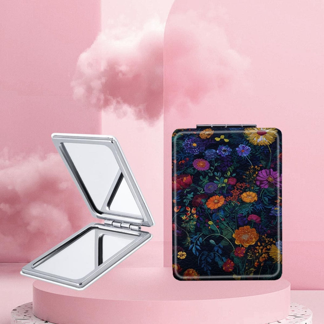 Mirroray - Floral Print Foldable Handheld Makeup Mirror