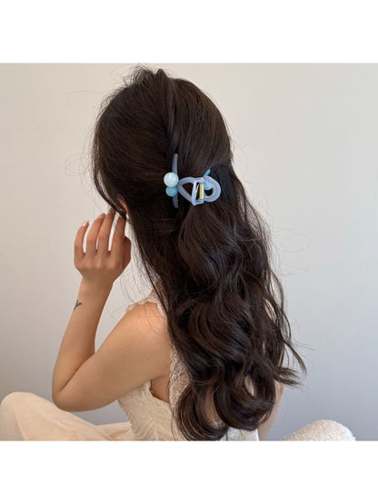 Beau - Rounded Geometric Alloy and Acrylic Claw Clip