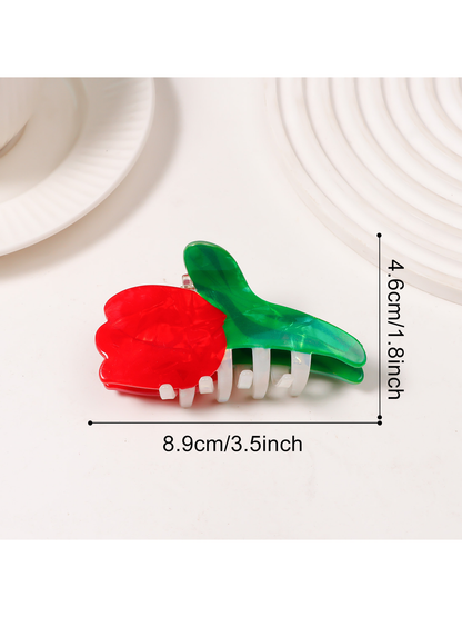 Beau - Sweet Floral Glossy PVC Hair Claw Clip