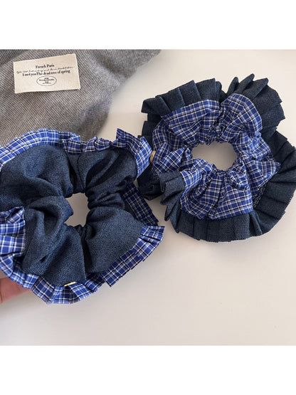 Gifty - Retro Plaid Pleated Hair Loop