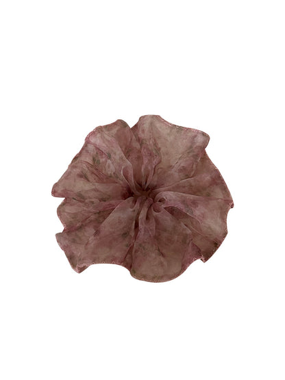 Gifty - Floral Organza Polyester Flower Scrunchie