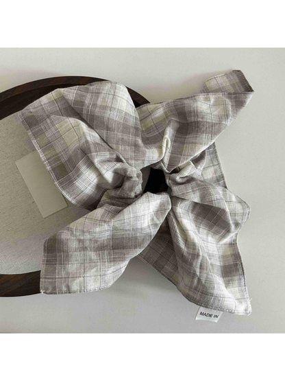 Gifty - Plaid Square Scarf Style Hair Scrunchie