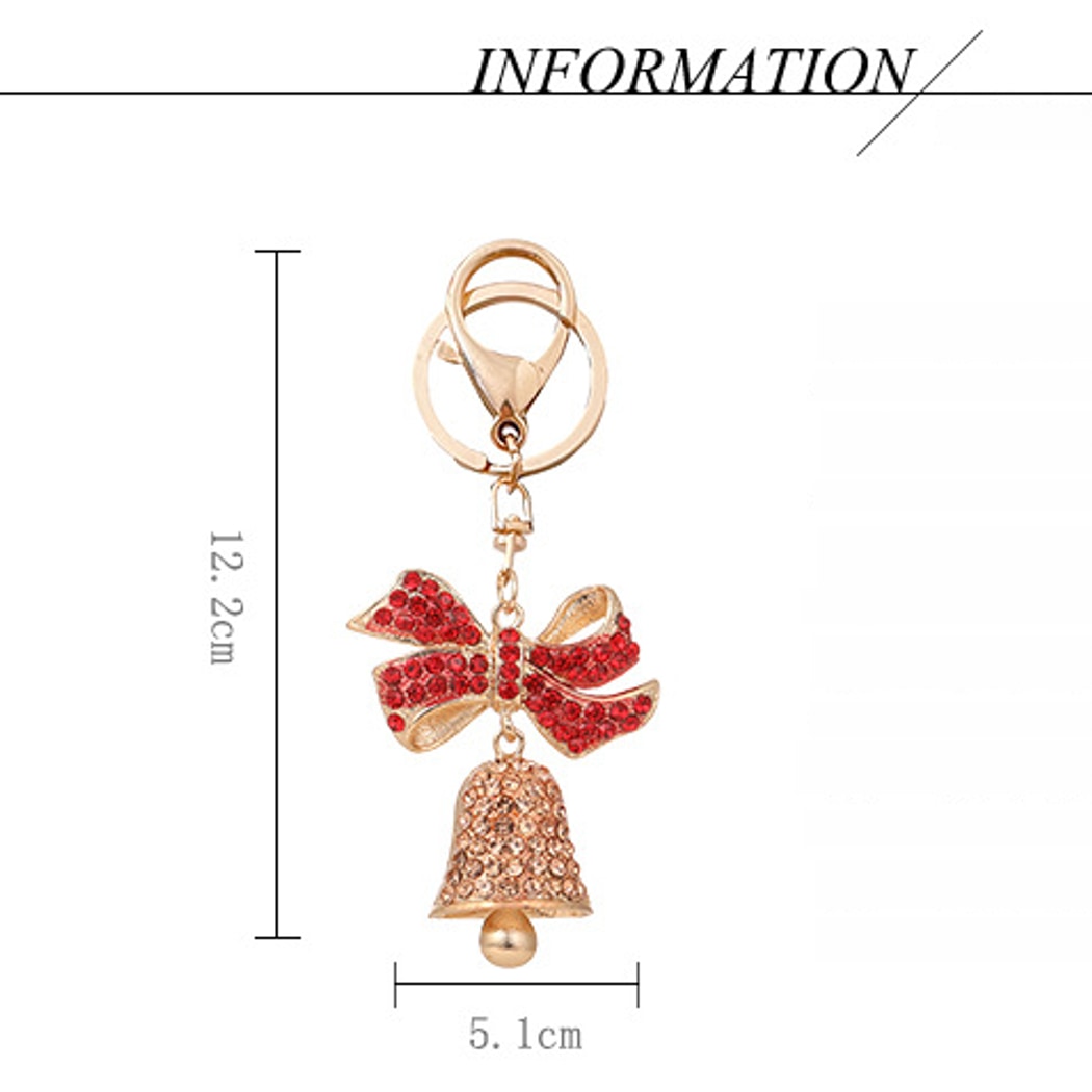 Keypus - Christmas Red Bell Bow Design Keychain