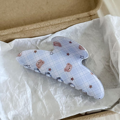 Beau - Cute Bear Print Acetate Hair Claw Clip