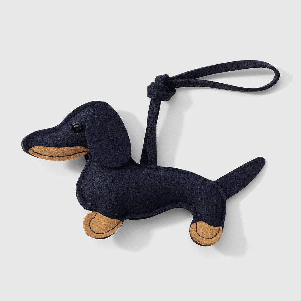 Keypus - Color Block Cute Dachshund Shape Keychain