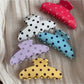 Beau - Polka Dot Fan Shape Resin Claw Clip