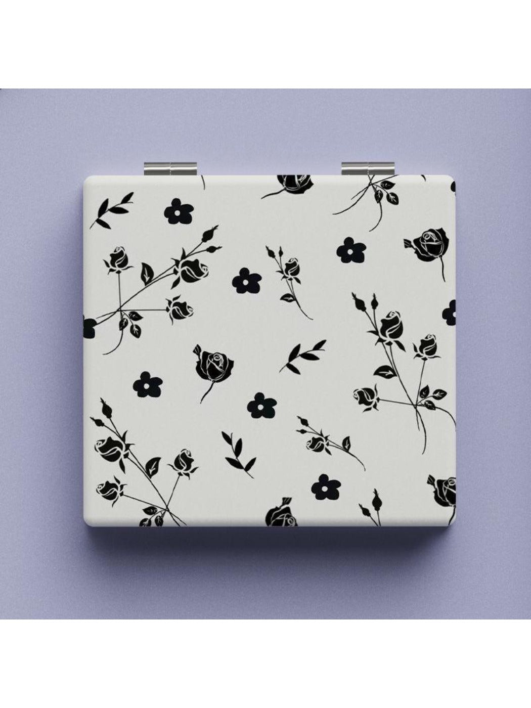 Mirroray - Vintage Rose Motif Square Compact Mirror