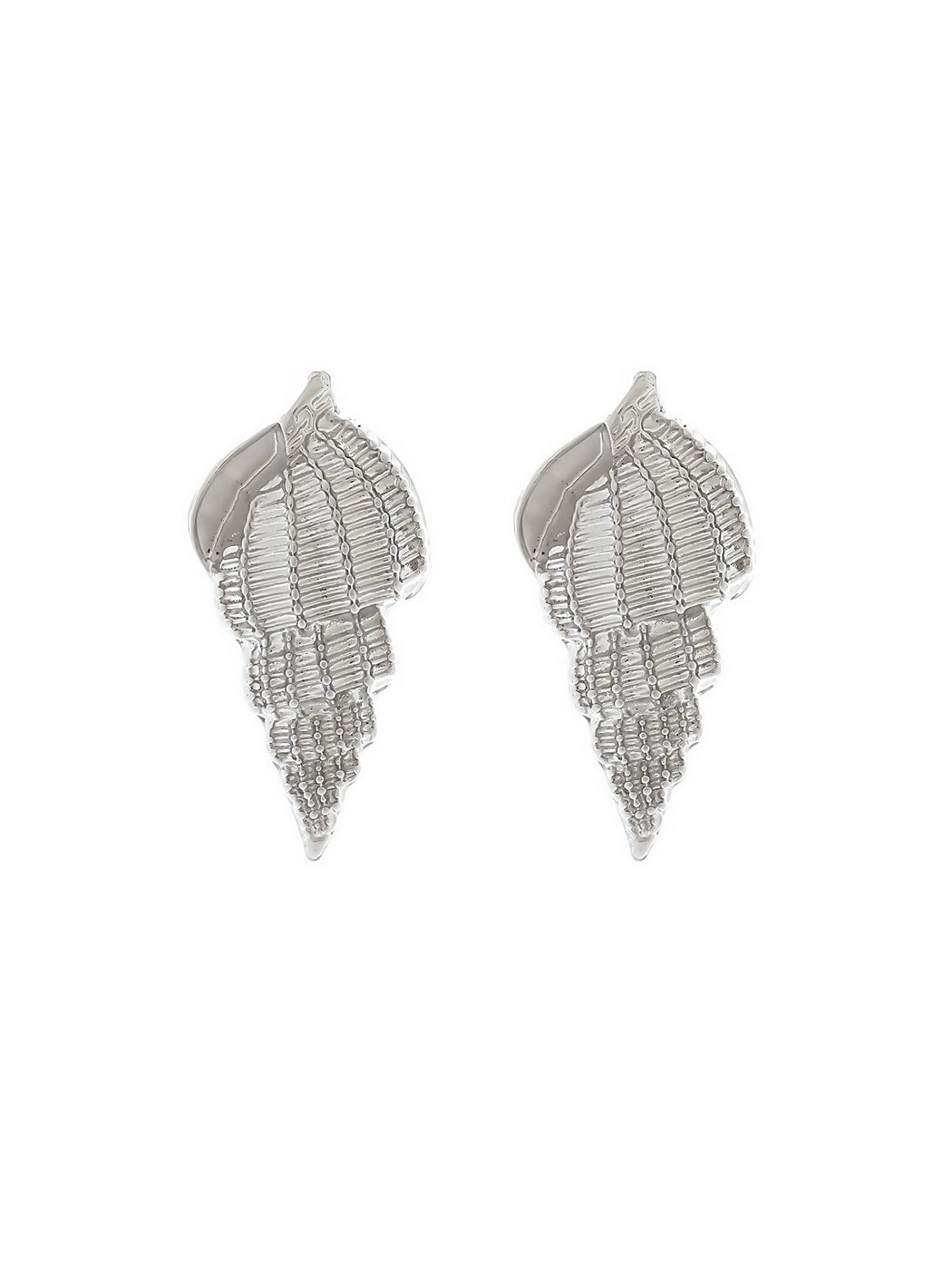 Earedge - Textured Ocean Motif Alloy Dangle Earrings