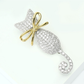 Brovia - Alloy Cat Bow Accent Fashion Brooch Pin