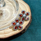 Earedge - Sweet Floral Accent Synthetic Zircon Stud Earrings