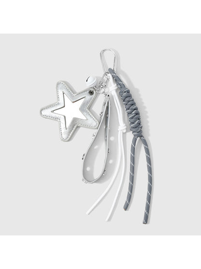 Keypus - Y2K Star Mirror Woven Cord Bag Charm Keychain