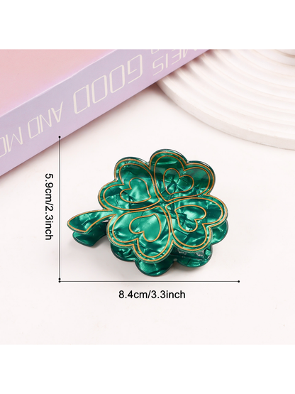Beau - Glossy Four Leaf Clover Hair Claw Clip
