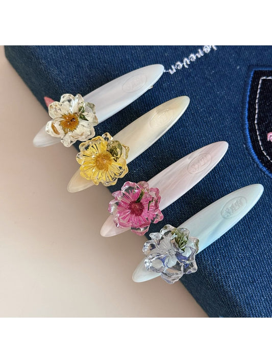 Beau - Acetate Flower Duckbill Side Hair Clip