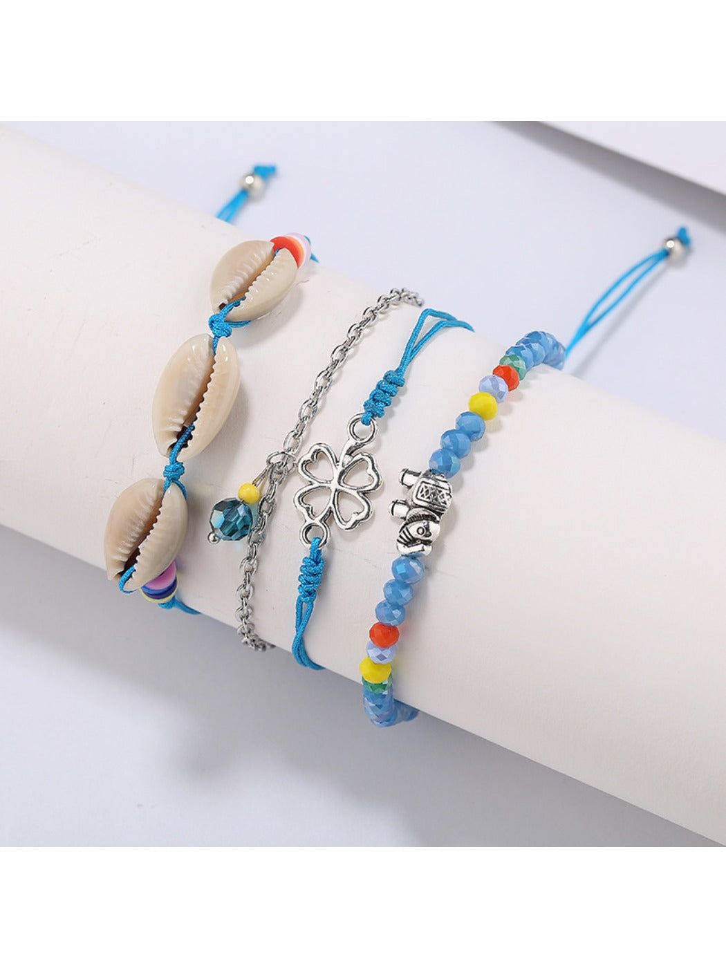 Lovra - Four Leaf Clover Small Bead Bracelet