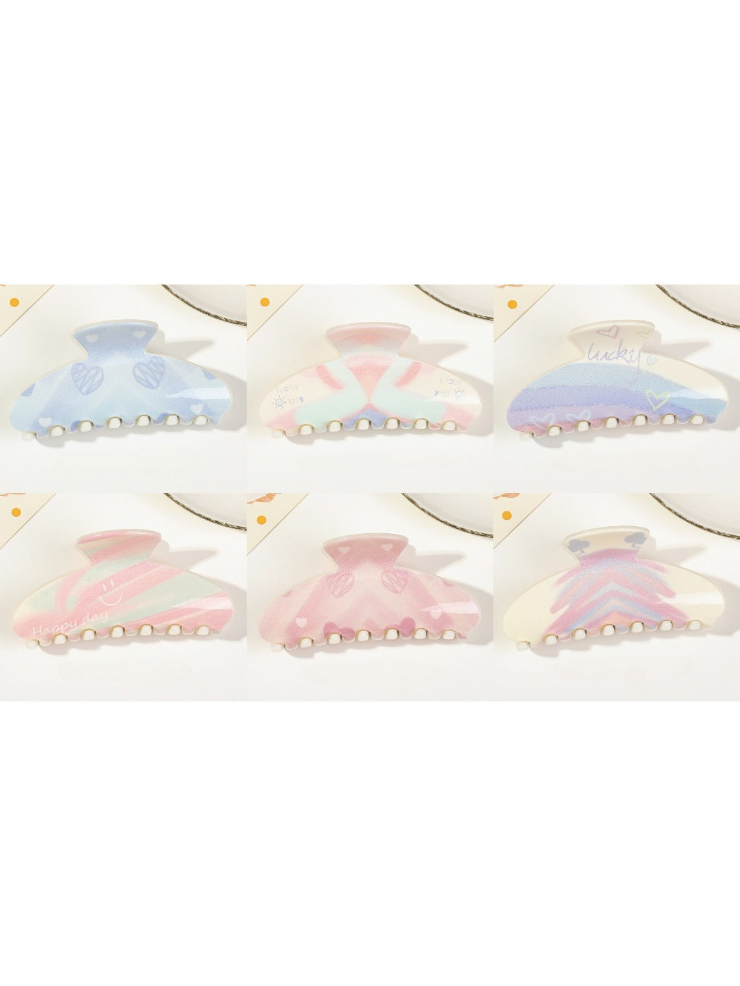 Beau - Rainbow Square Toothed Claw Clip