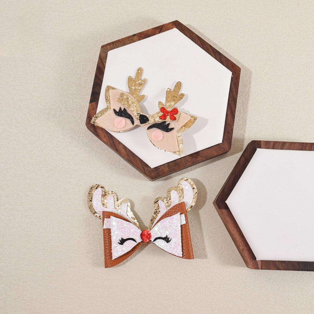 Beau - Sweet Deer Face Antler Christmas Hair Clip