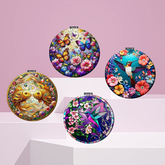 Mirroray - PU Frame Compact Handheld Folding Mirror