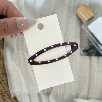 Beau - Oval Polka Dot Cutout Hair Clip