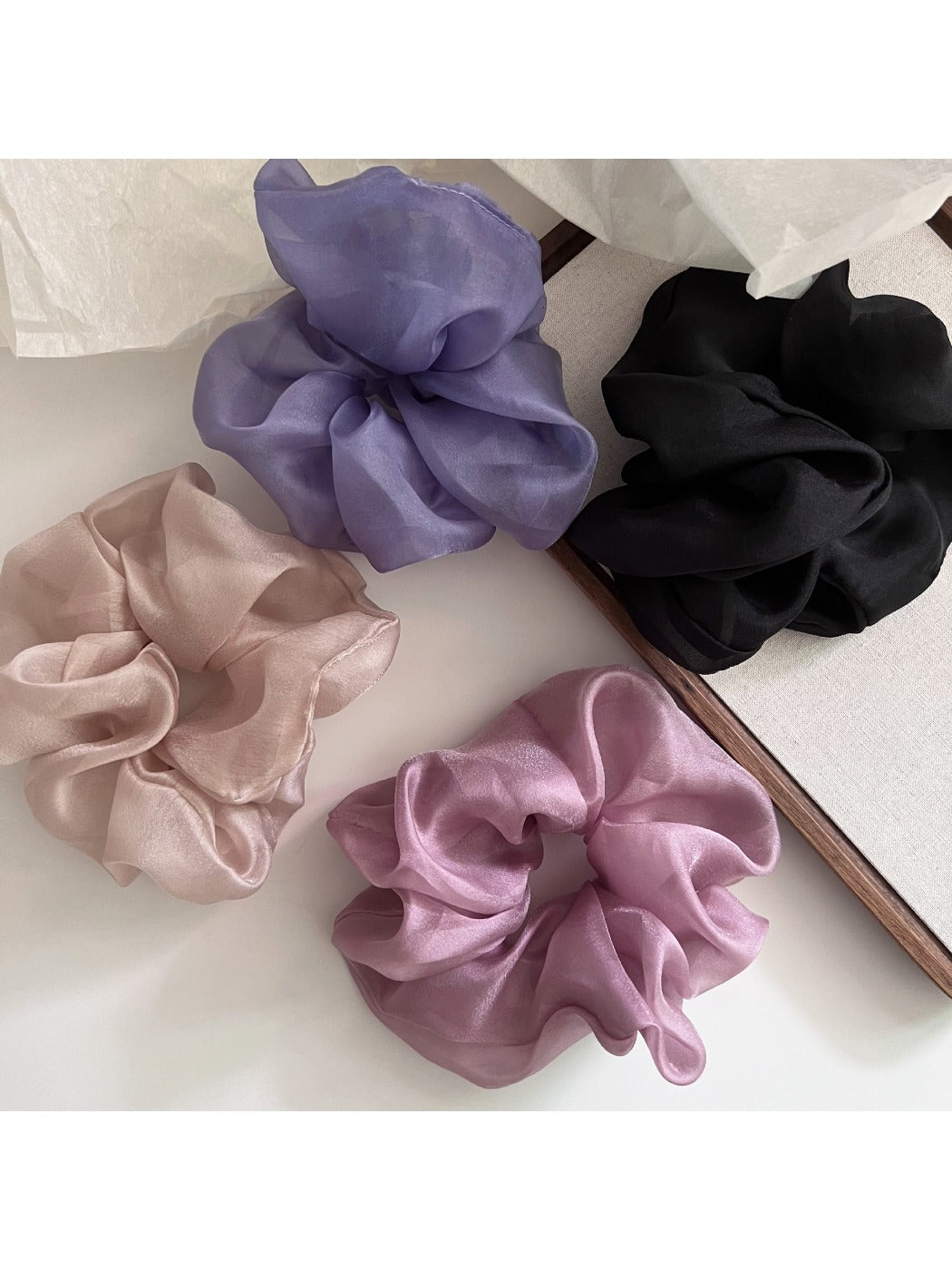 Gifty - Gentle Solid Color Tulle Scrunchie