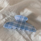 Beau - Plaid Acrylic Semi Circle Hair Claw Clip