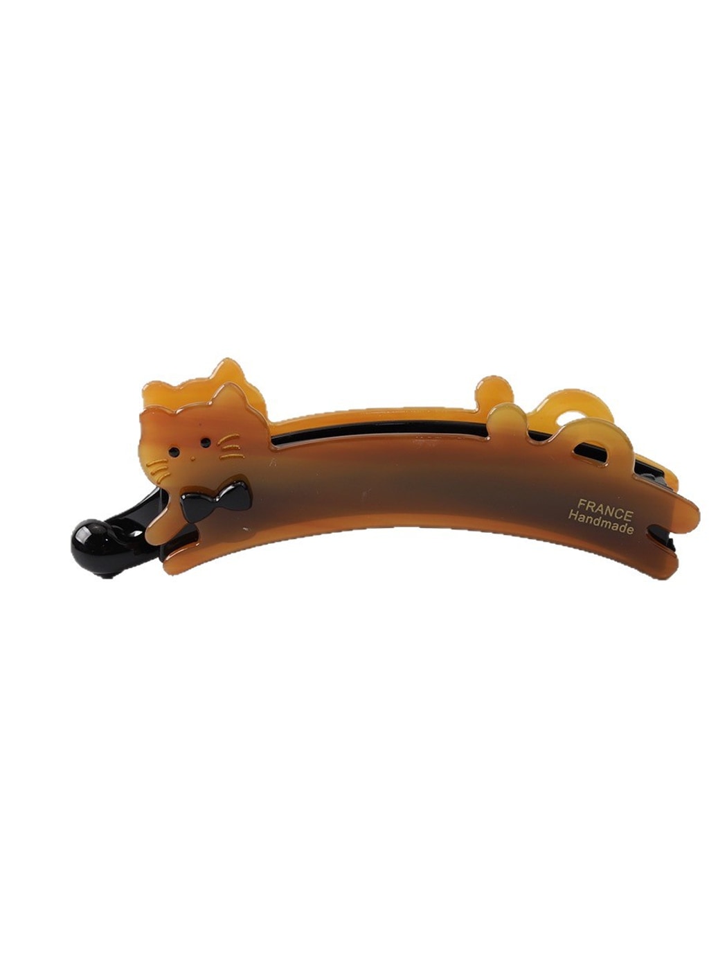 Beau - Painted Cat Motif Acetate Fiber Banana Clip