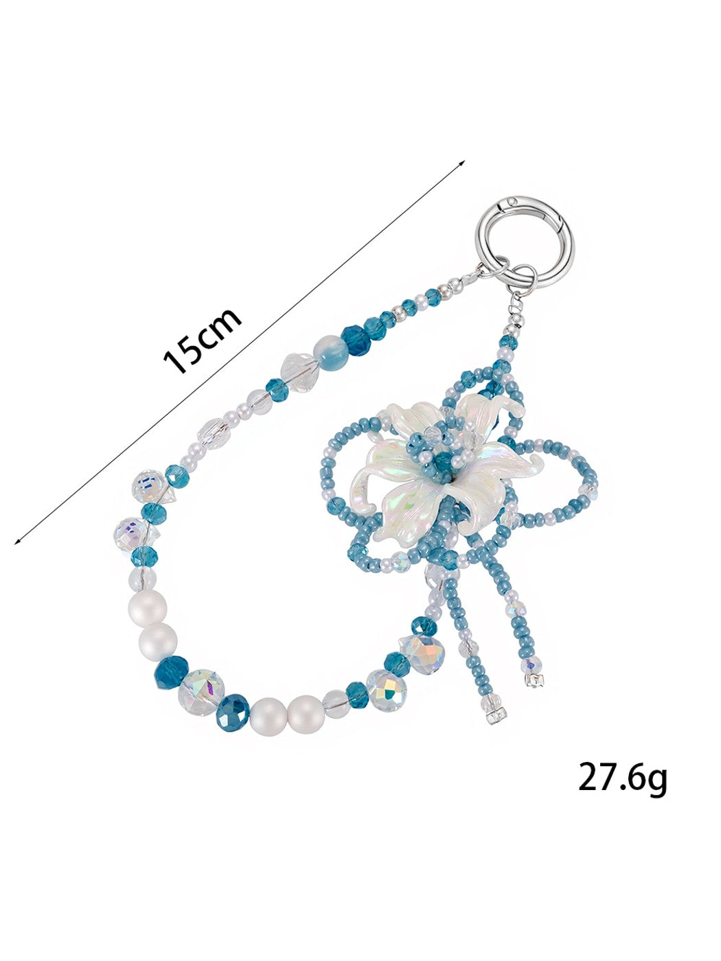 Keypus - Sculpted Iris Flower Beaded Bag Charm Keychain