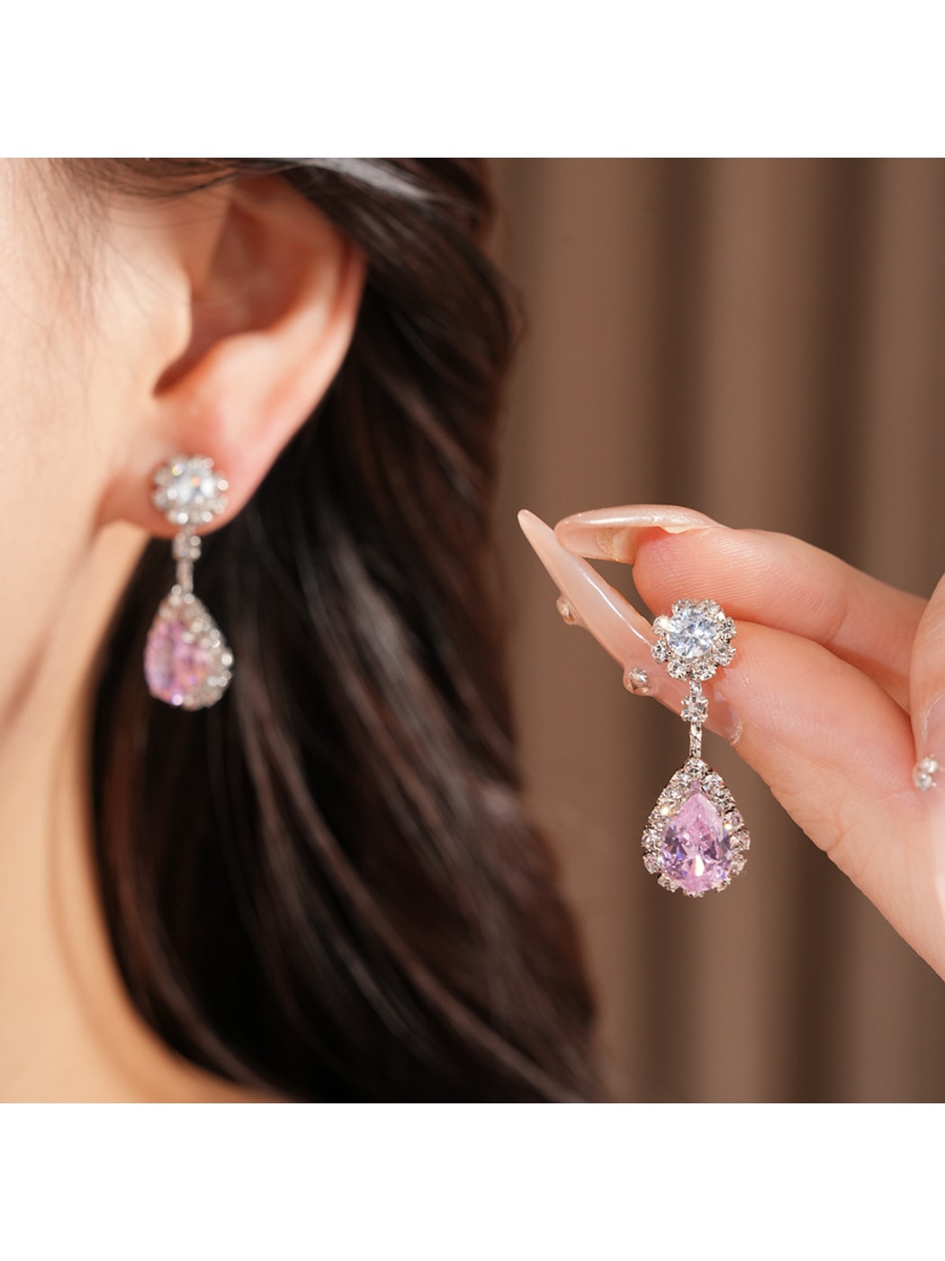 Nozari - Water Drop Stud Earrings and Necklace Set