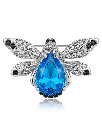 Brovia - Alloy Bee Accent Fashion Brooch Pin Accessory