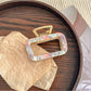 Beau - Square Hollow Acetate Alloy Claw Clip