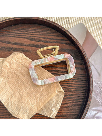 Beau - Square Hollow Acetate Alloy Claw Clip