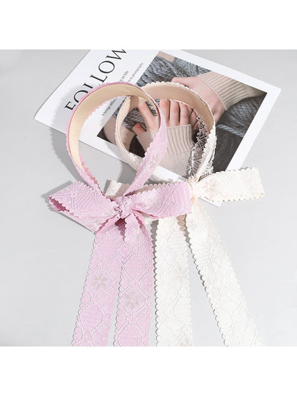 Gifty - Lace Ribbon Bow Fabric Headband Headband