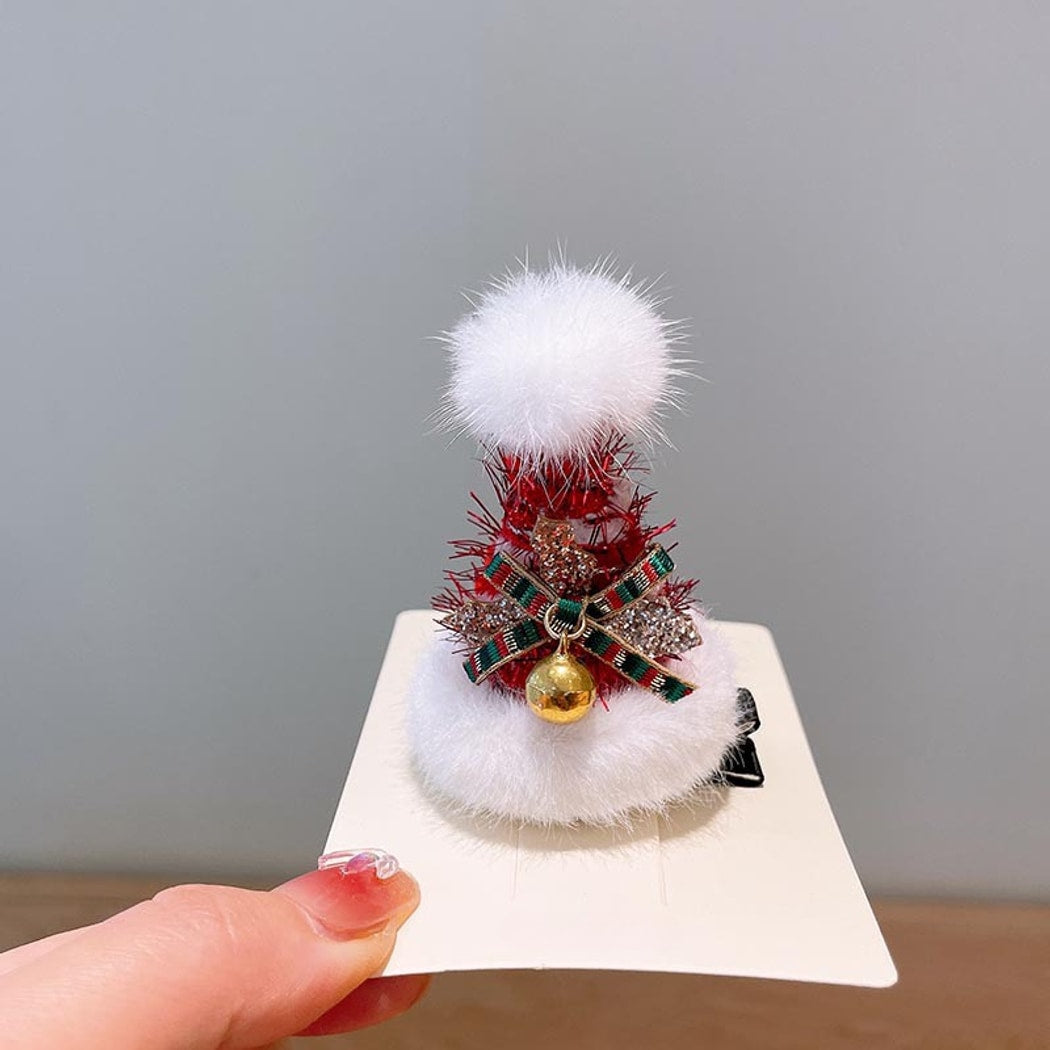 Beau - Christmas Bow Pom Pom Cartoon Hair Accessories