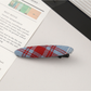 Beau - Plaid Fabric Oval Side Bangs Hair Clip