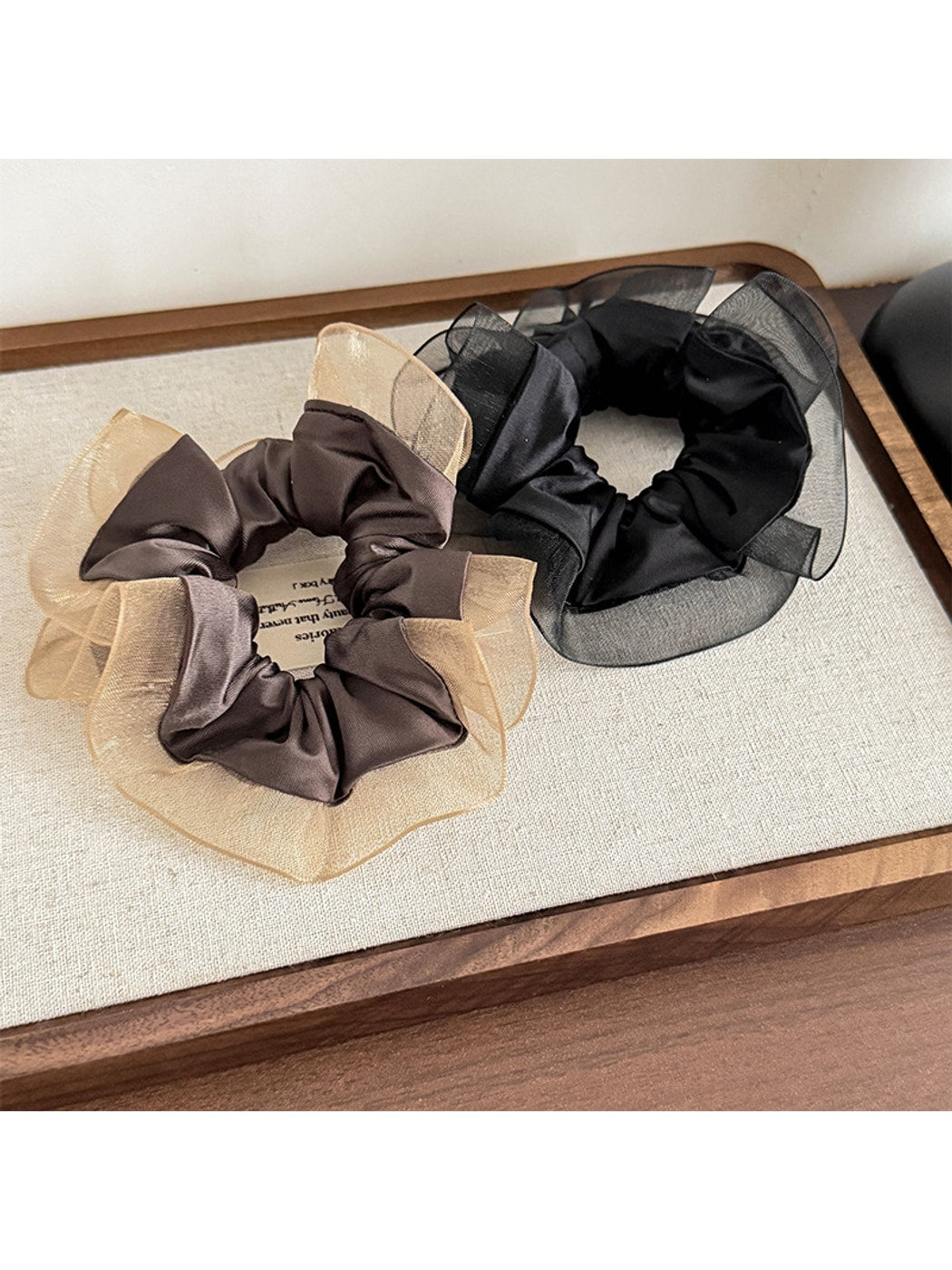 Gifty - Polyester Mesh Ruffle Edge Gathered Scrunchie