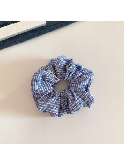 Gifty - Plaid Polyester Fabric Scrunchie