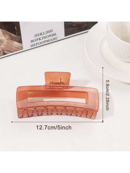 Beau - Solid Color Square Openwork Claw Clip