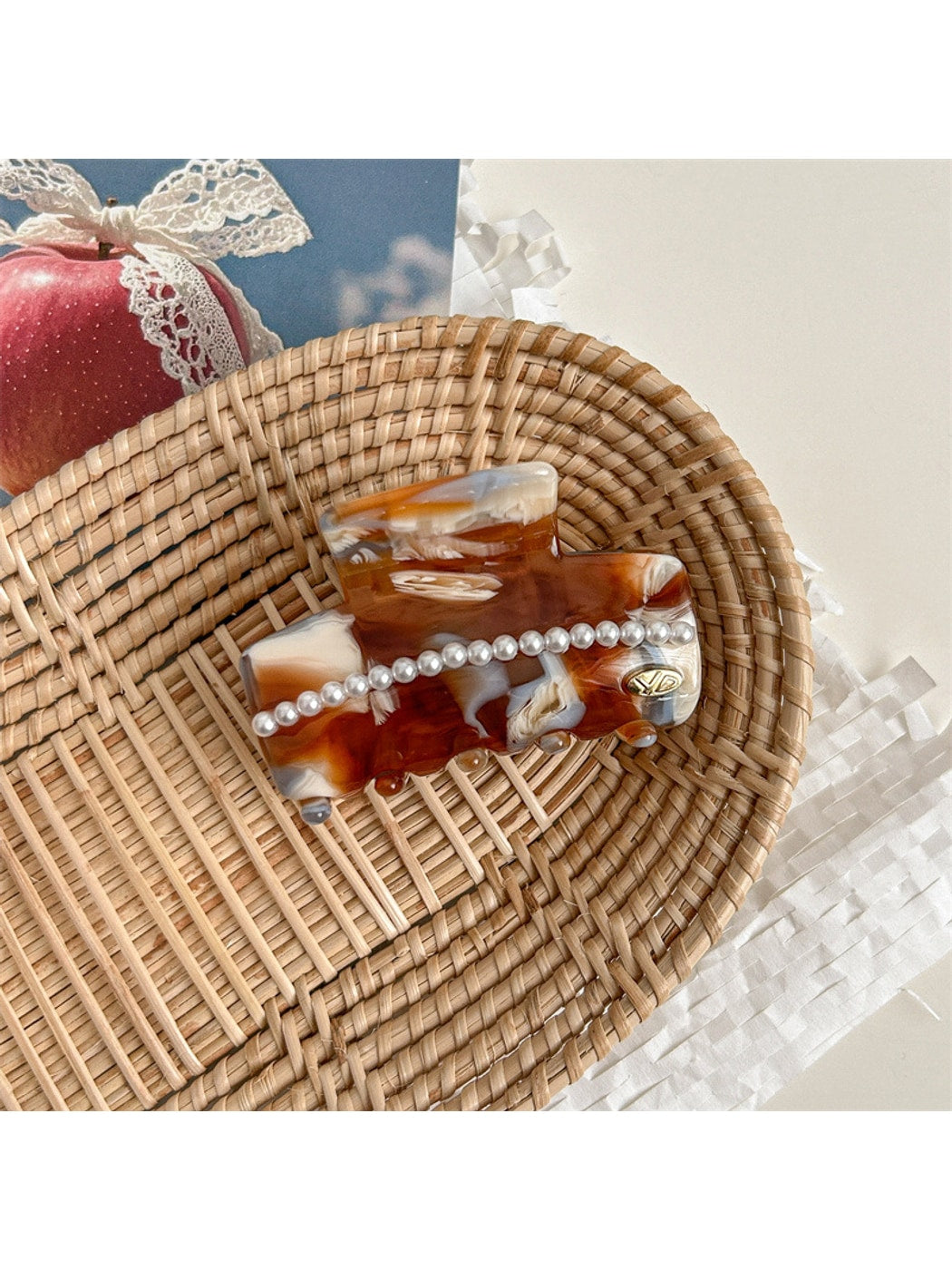 Beau - Textured Acetate Fiber Alloy Hair Claw Clip