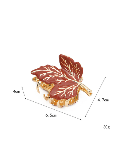Beau - Maple Leaf Style Plated Hair Claw Clip