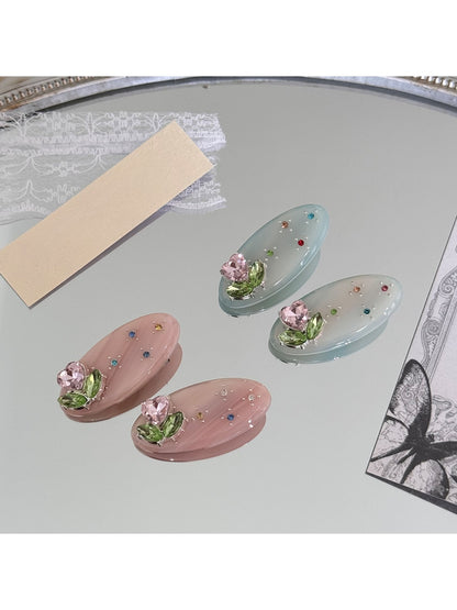 Beau - Sweet Style Oval Floral Side Hair Clip