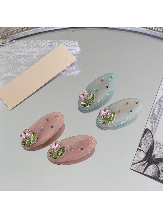 Beau - Sweet Style Oval Floral Side Hair Clip