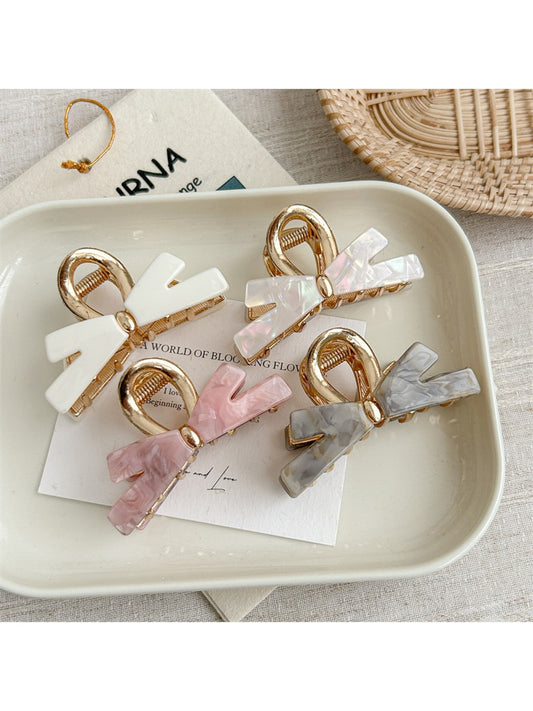 Beau - Geometric Bow Accent Hair Claw Clip