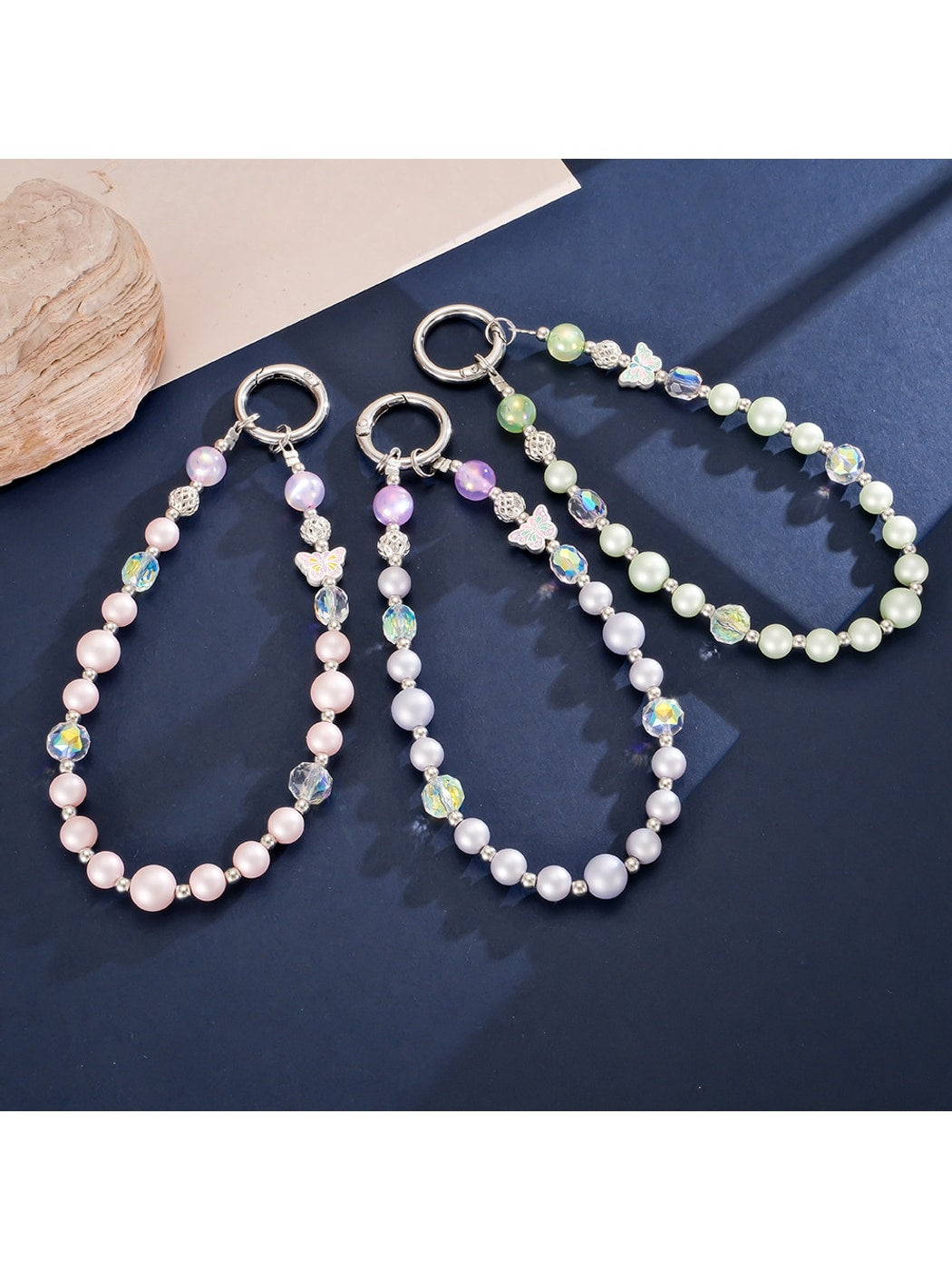 Keypus - Butterfly Beaded Phone Charm Keychain